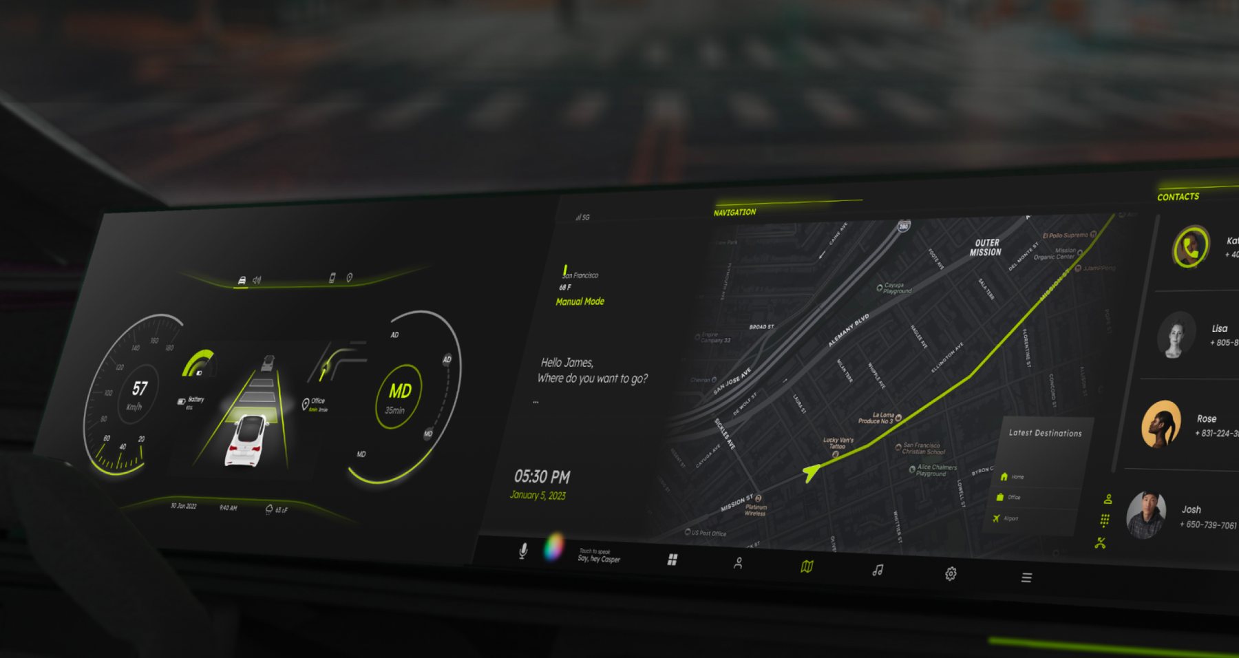 Car HMI Casper in-vehicle dashboard